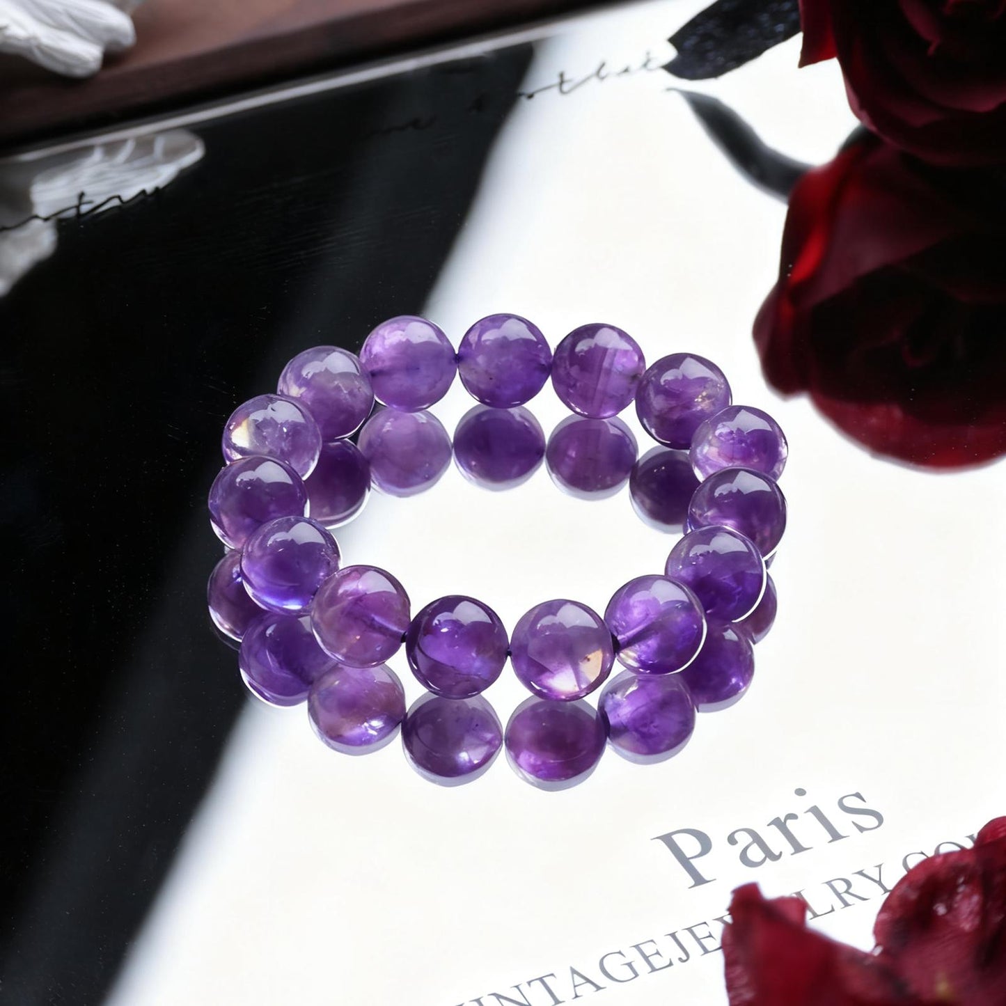 Amethyst Crystal Bracelet – Calm Mind &amp; Good Energy
