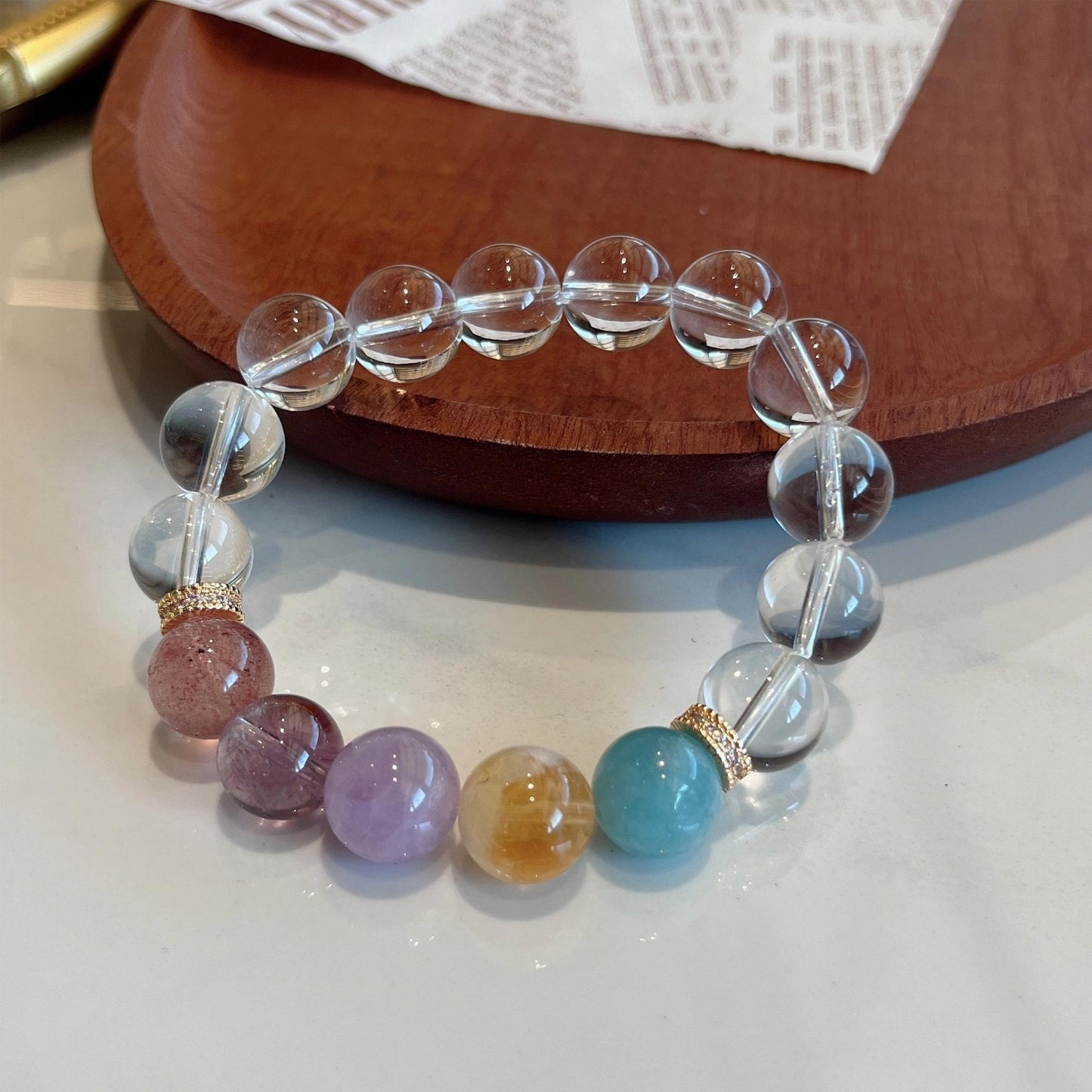 7 Chakra Healing Crystal Bracelet Balance Energy, Mind &Spirit (12mm)